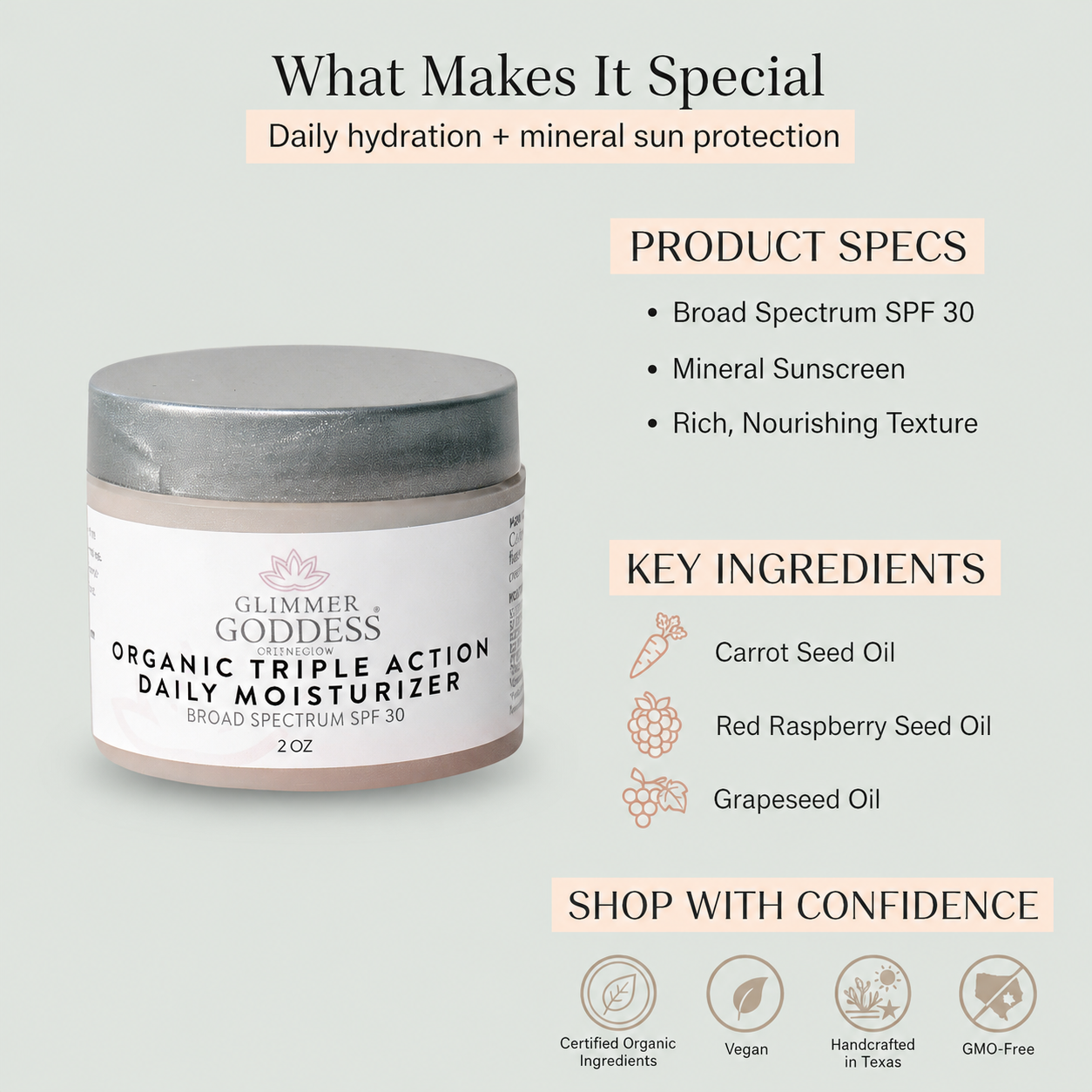 Triple Action Daily Moisturizer – Organic SPF 30