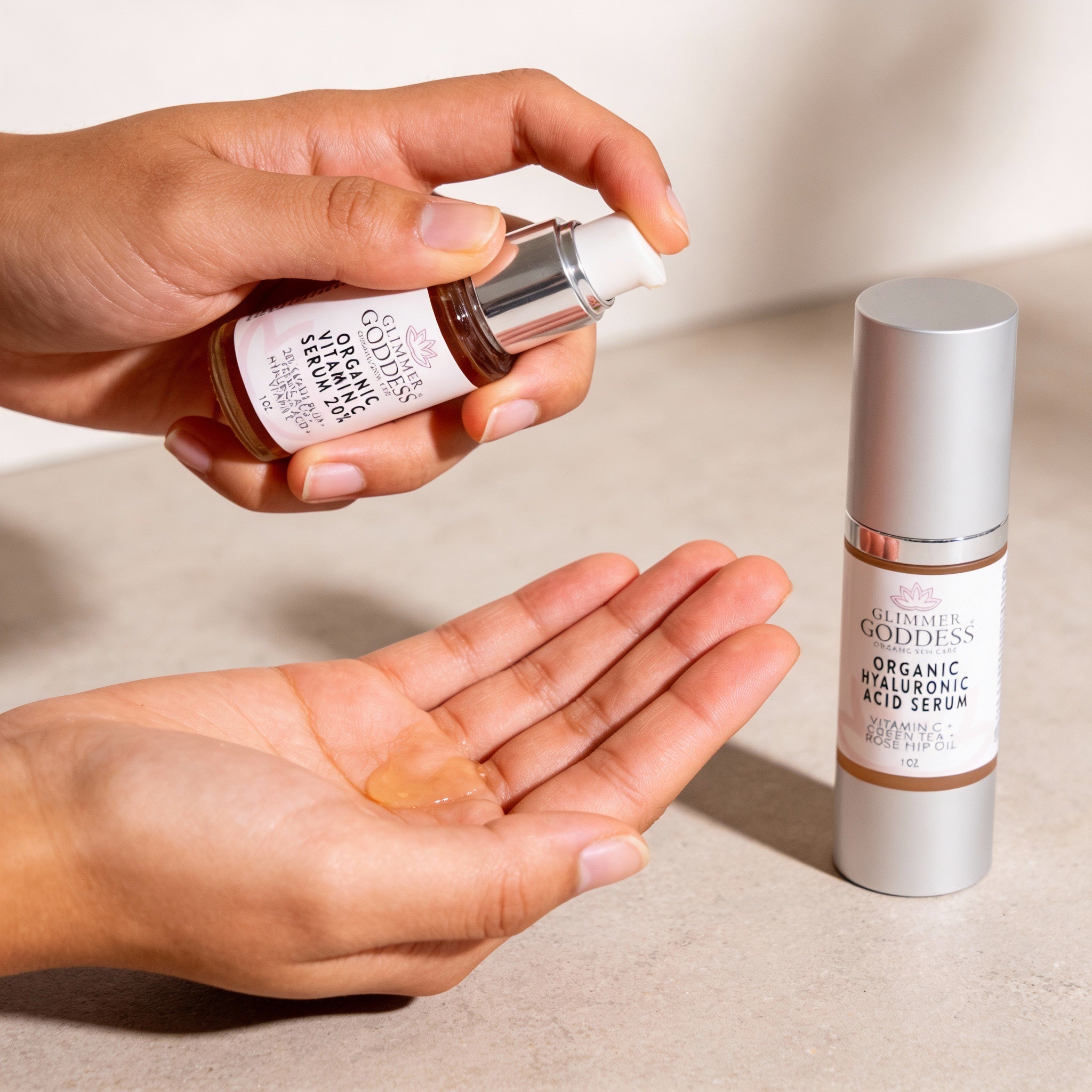 Lifestyle image of Vitamin C and Hyaluronic Acid Serum Duo