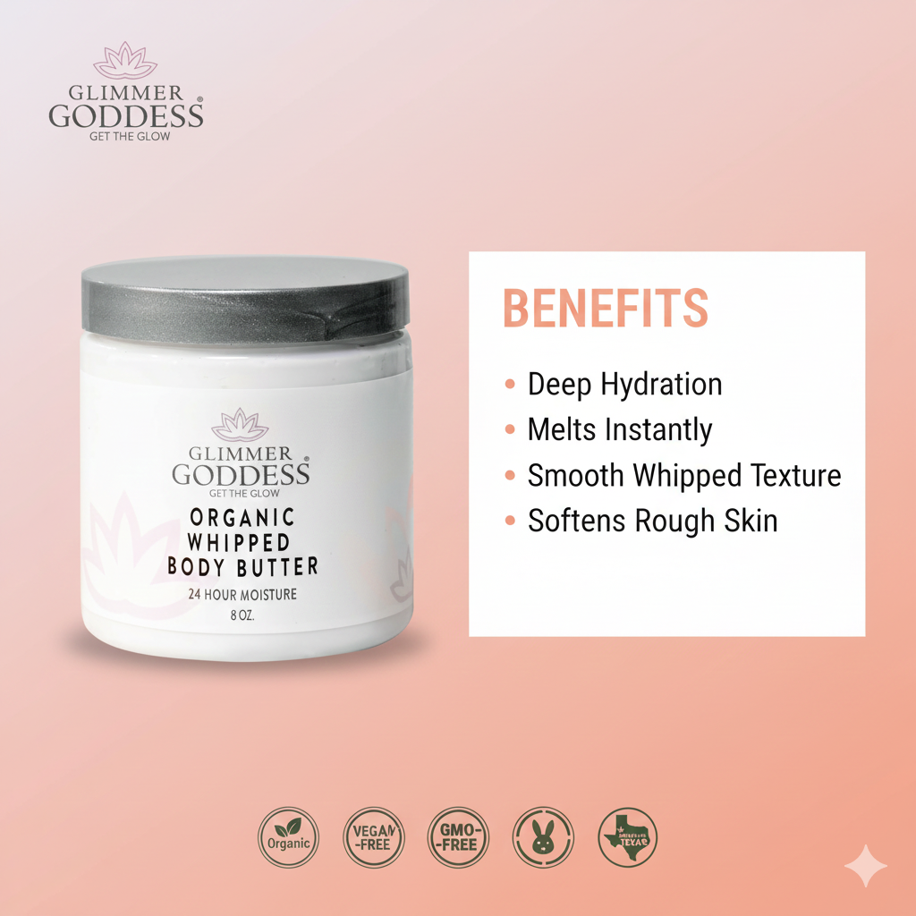 Organic Whipped Body Butter - Glimmer Goddess® Organic Skin Care
