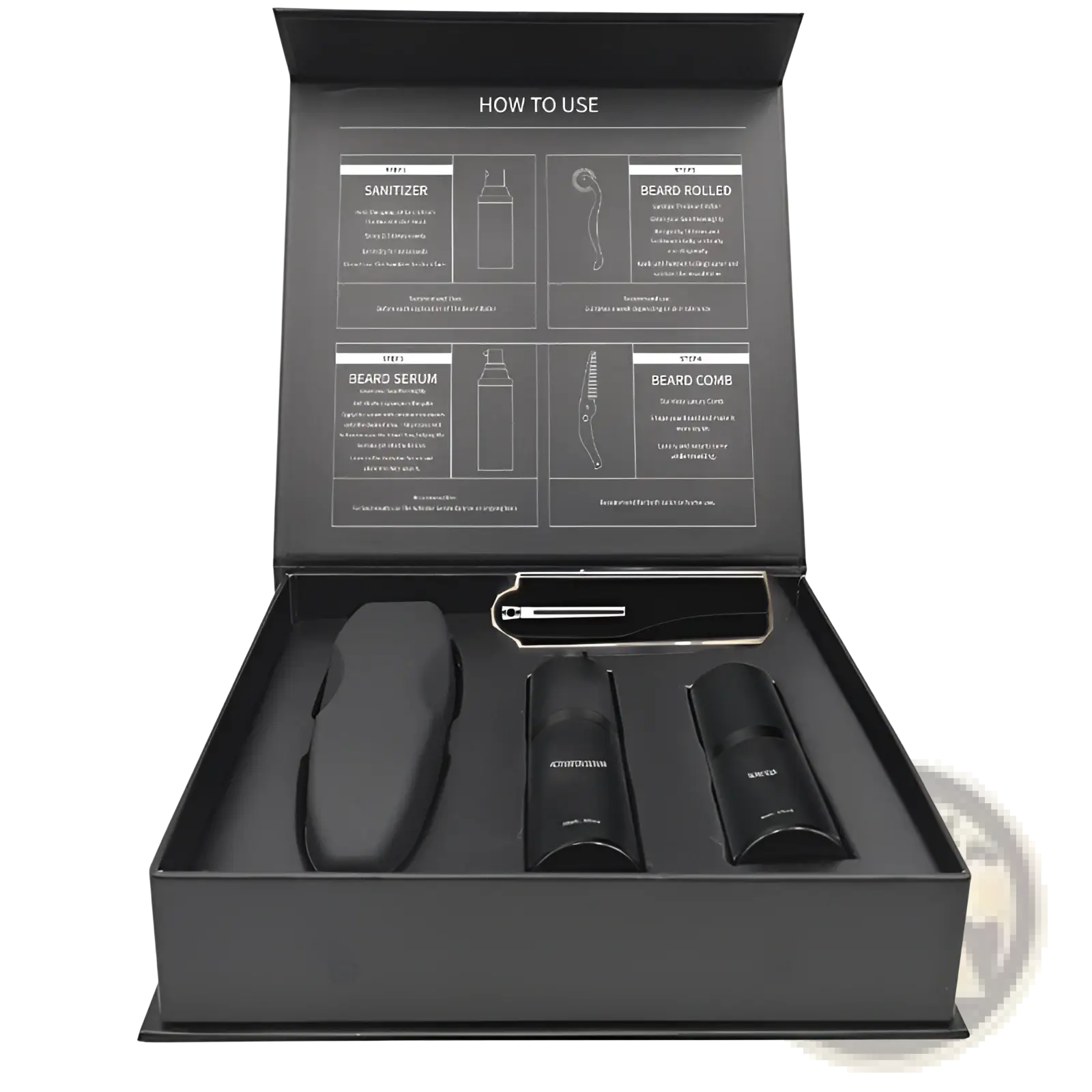 Beard Growth Kit with Derma Roller and Grooming Tools