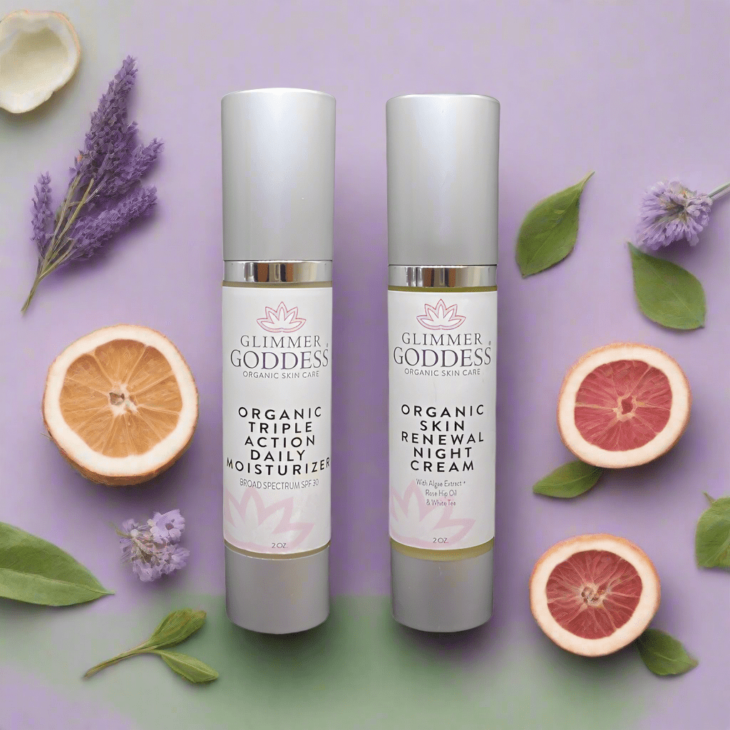 Glimmer Goddess Day & Night Radiance Duo: Moisturize, Restore, Renew - Glimmer Goddess® Organic Skin Care