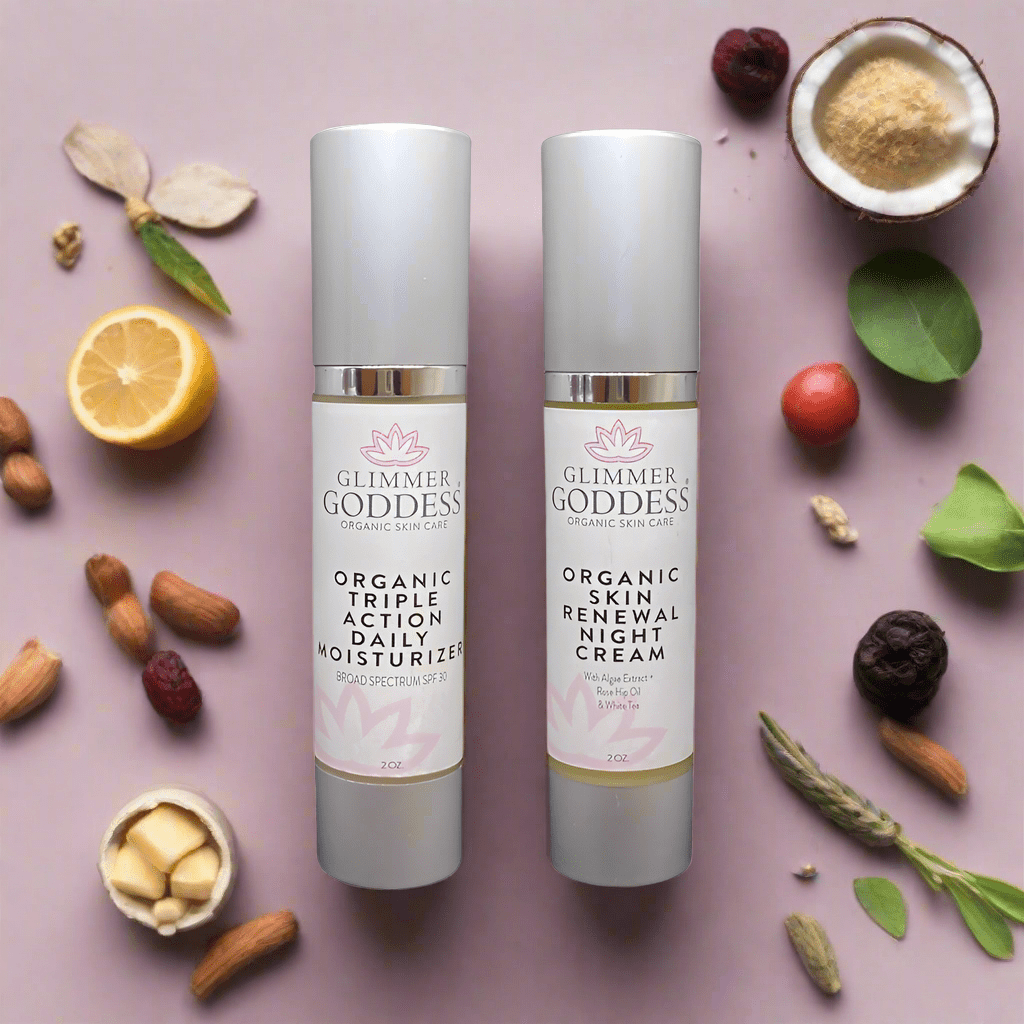 Glimmer Goddess Day & Night Radiance Duo: Moisturize, Restore, Renew - Glimmer Goddess® Organic Skin Care