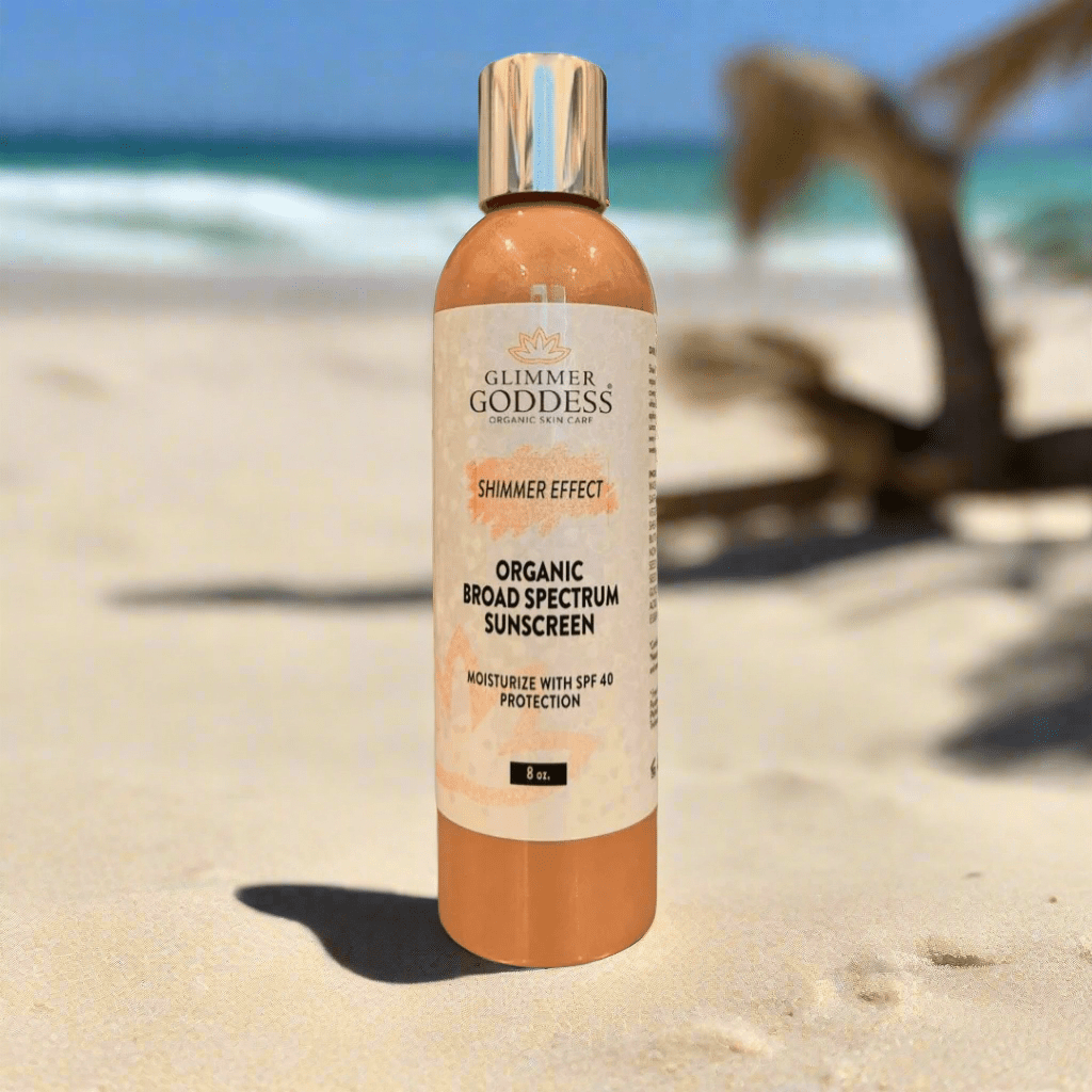 Goddess Glow Shimmer Suntan Lotion SPF 40 - Reef - Safe Radiance - Glimmer Goddess® Organic Skin Care