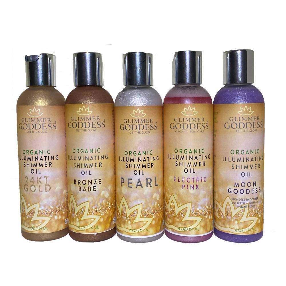 Illuminating Shimmer Body & Face Oils – Transform Your Skin - Glimmer Goddess® Organic Skin Care