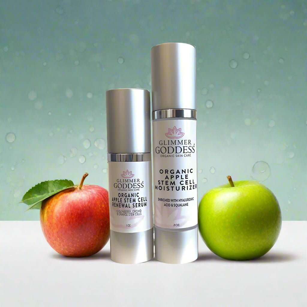 Organic Apple Stem Cell Anti - Aging Duo | Hydrating Serum & Moisturizer for Firm, Radiant Skin - Glimmer Goddess® Organic Skin Care