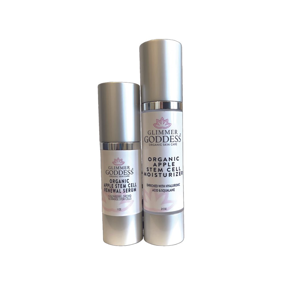 Organic Apple Stem Cell Anti - Aging Duo | Hydrating Serum & Moisturizer for Firm, Radiant Skin - Glimmer Goddess® Organic Skin Care