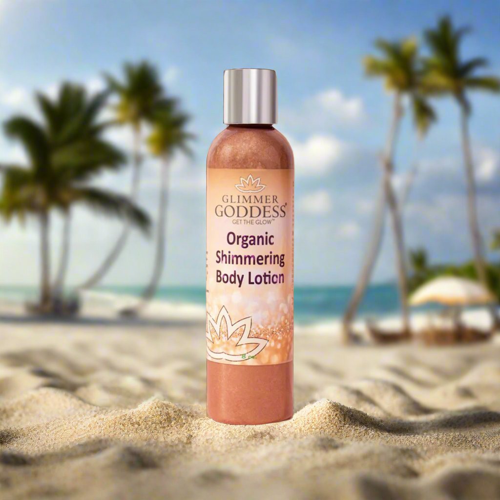 Organic Bronze Shimmer Body Lotion - Glimmer Goddess® Organic Skin Care