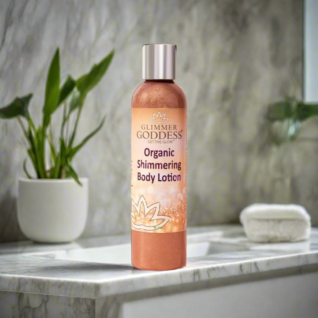 Organic Bronze Shimmer Body Lotion - Glimmer Goddess® Organic Skin Care