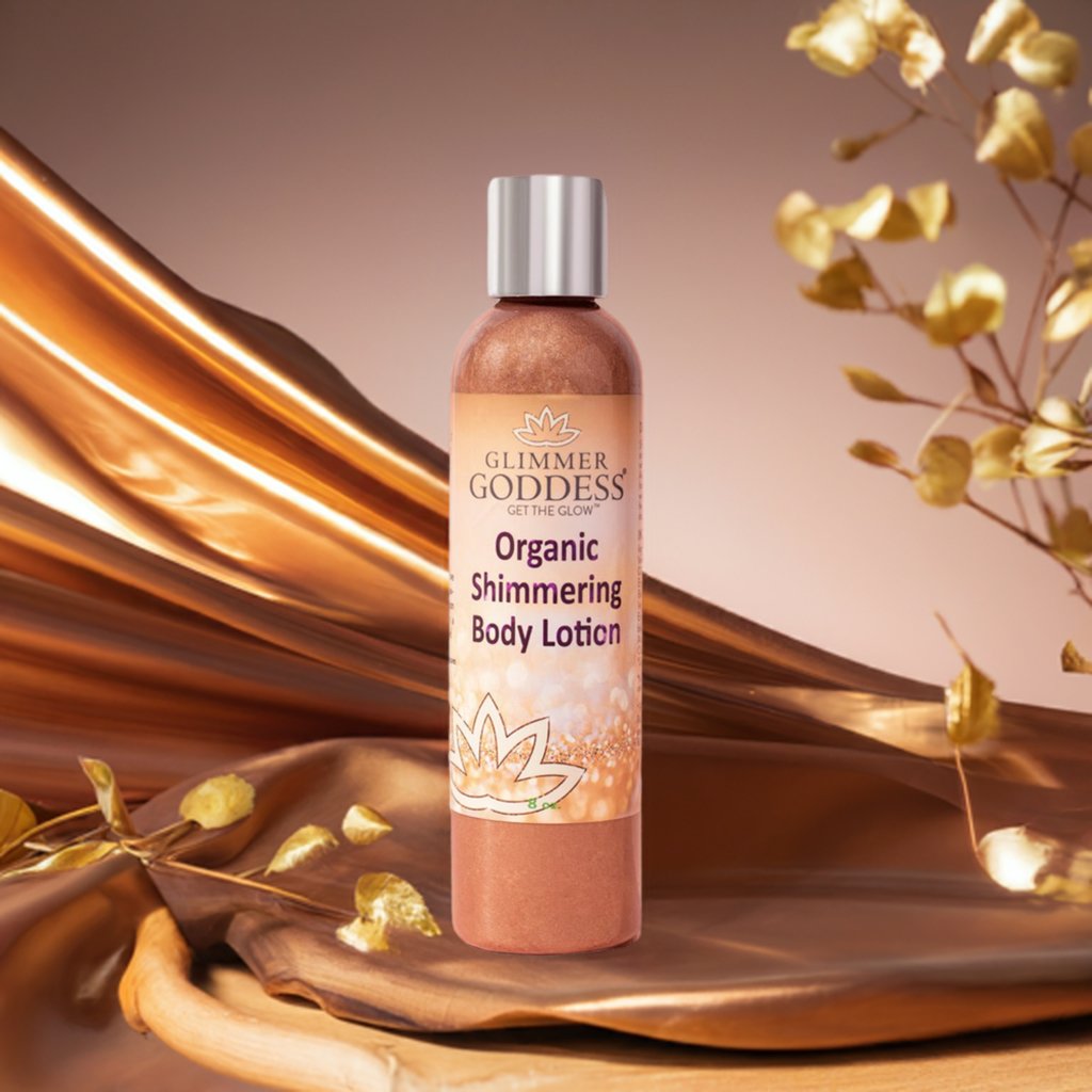 Organic Bronze Shimmer Body Lotion - Glimmer Goddess® Organic Skin Care