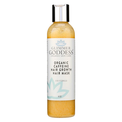 Organic caffeine hair growth mask by Glimmer Goddess® Organic Skin Care, deep conditioning treatment for healthier, stronger hair.