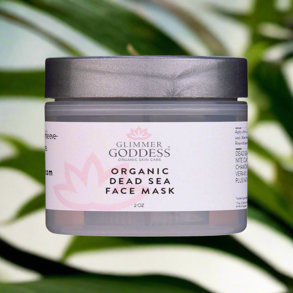 Organic Dead Sea Mud Mask With Bentonite Clay - Exfoliate & Rejuvenate - Glimmer Goddess® Organic Skin Care