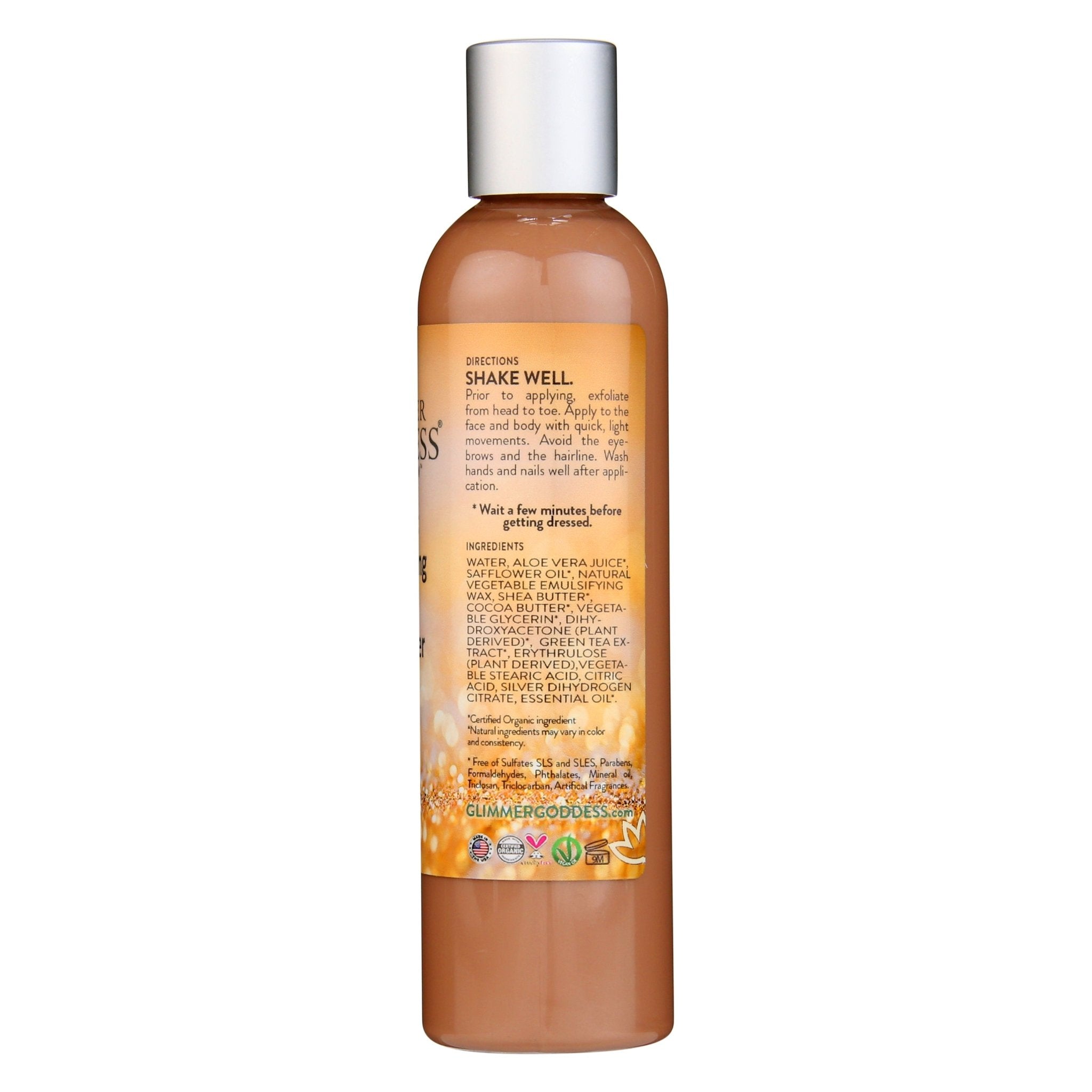 Organic Self Tanning Lotion - Glimmer Goddess® Organic Skin Care