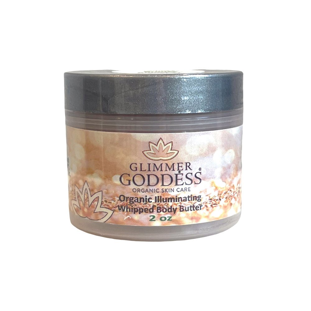 Organic Shimmering Whipped Body Butter 2 oz. Travel Size - Glimmer Goddess® Organic Skin Care