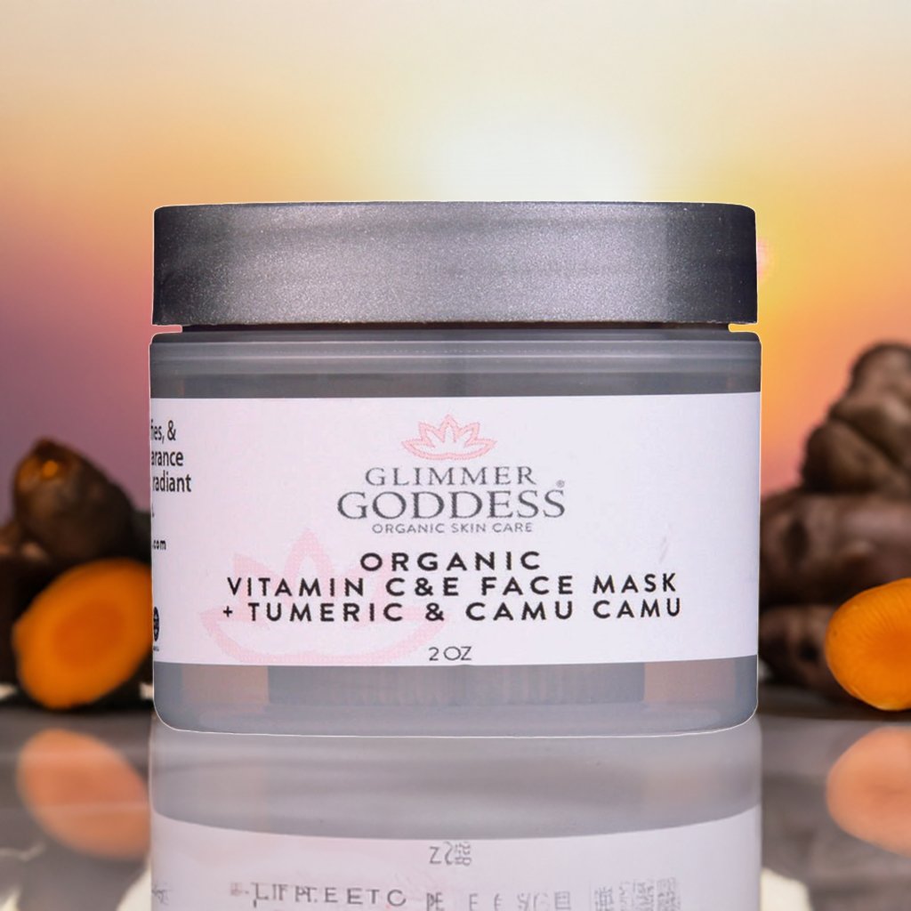 Organic Tumeric Vitamin C & E Brightening & Tightening Face Mask - 2 oz. - Glimmer Goddess® Organic Skin Care