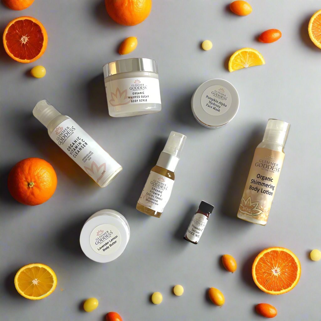 Organic Vitamin C Radiance Deluxe Sample Kit - Glimmer Goddess® Organic Skin Care