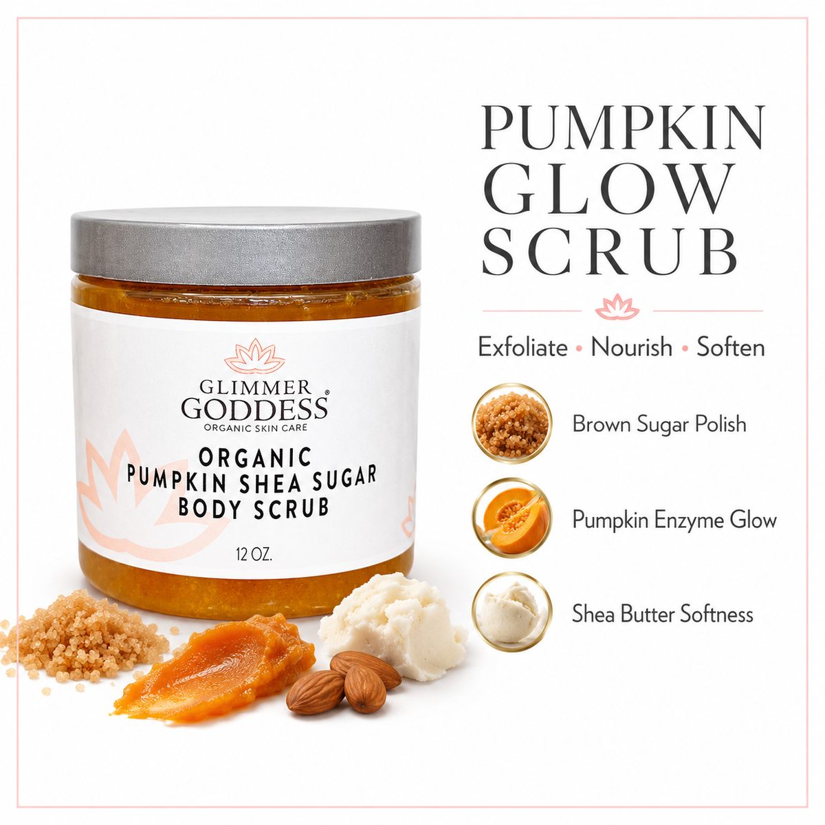 Exfoliante corporal orgánico de calabaza y azúcar de karité