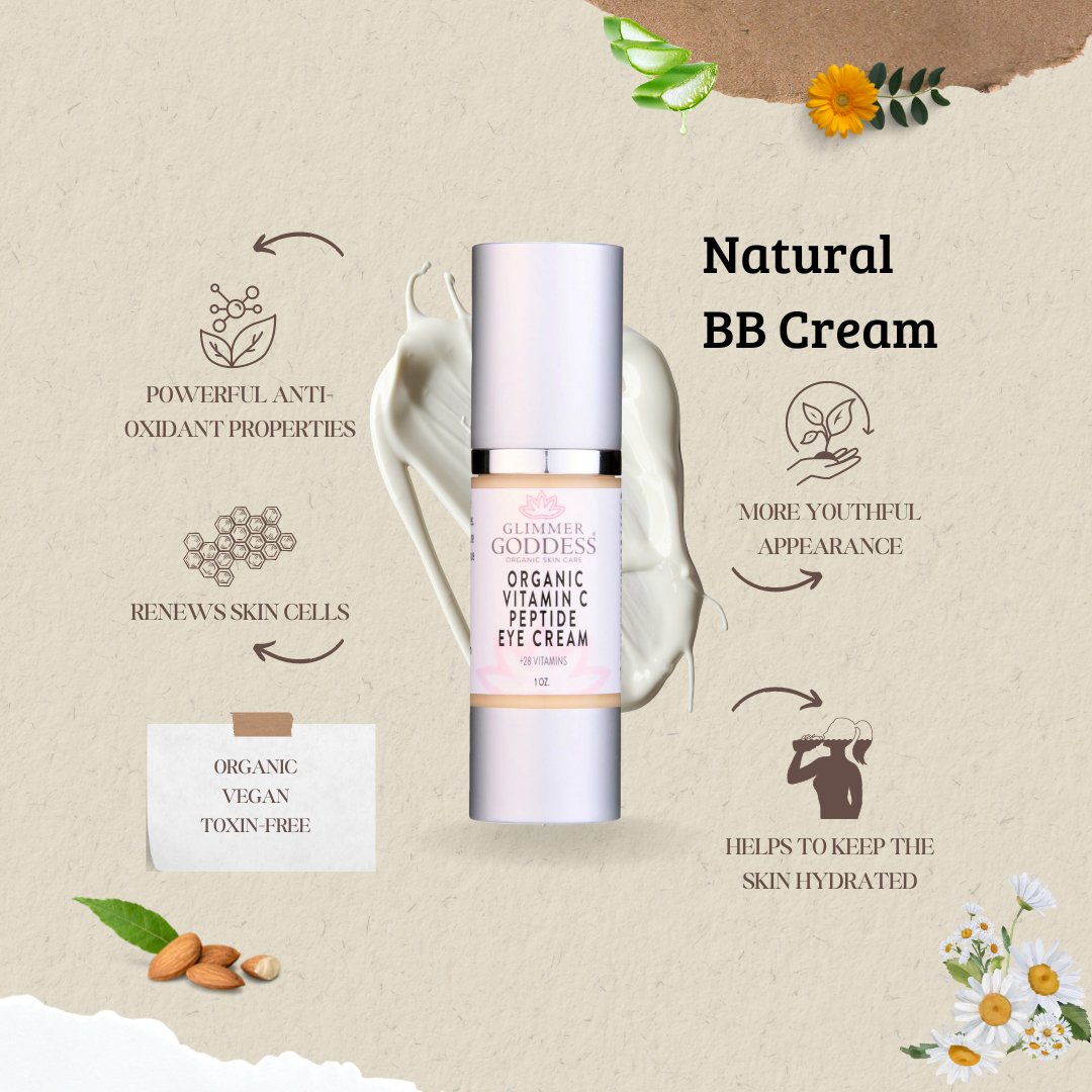 Organic Vitamin C Eye Serum for Dark Circles – Peptide Eye Cream for Puffiness, Wrinkles & Bags