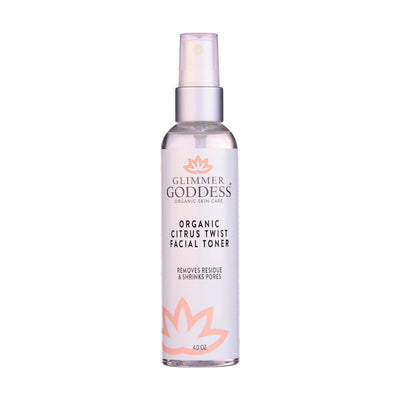 Organic Citrus Twist Facial Toner for pore shrinking and residue removal, 4 oz spray bottle