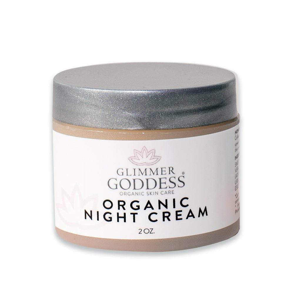 Organic Skin Renewal Night Face Cream - Hydrates & Lifts - Glimmer Goddess® Organic Skin Care