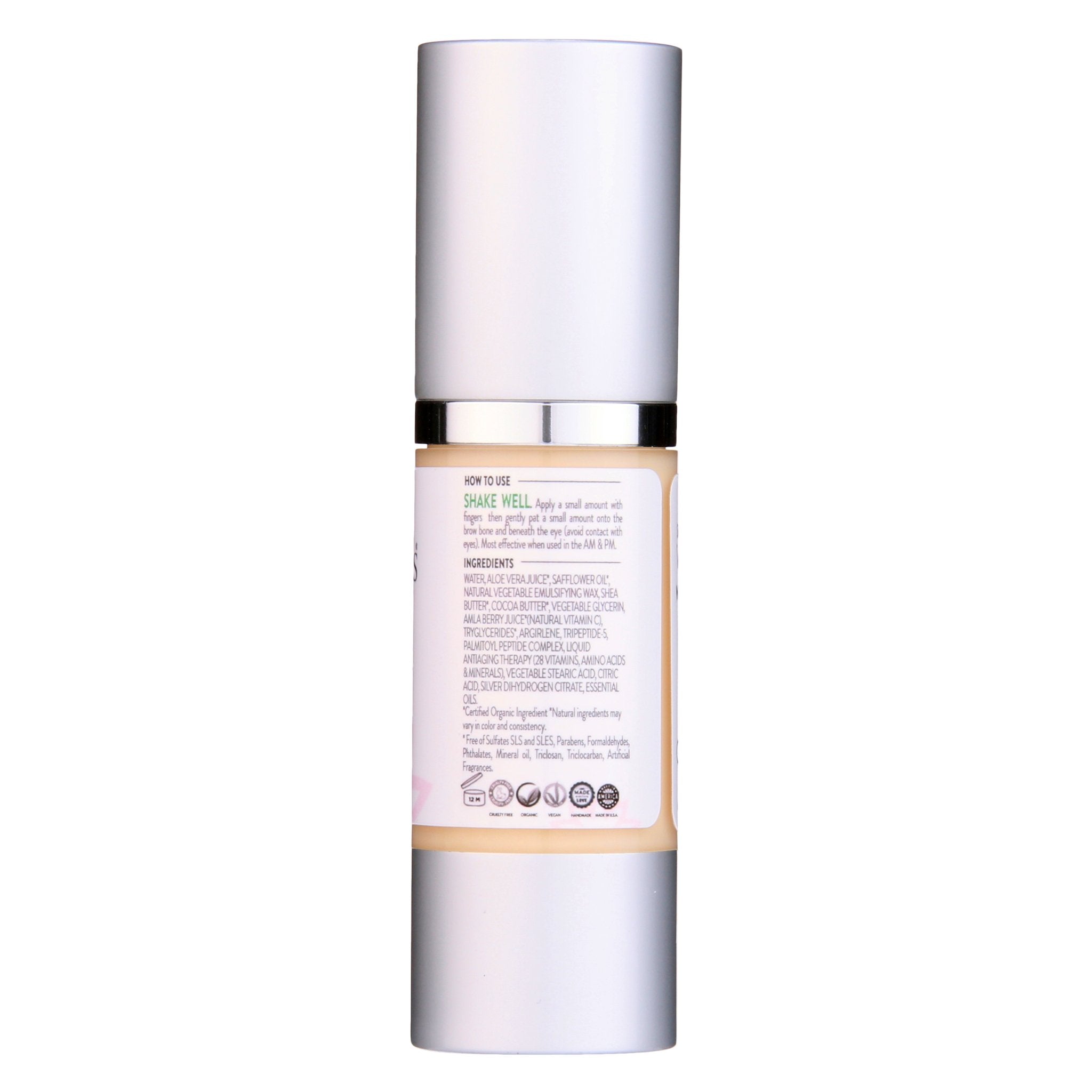 Organic vitamin C eye serum for dark circles ingredients