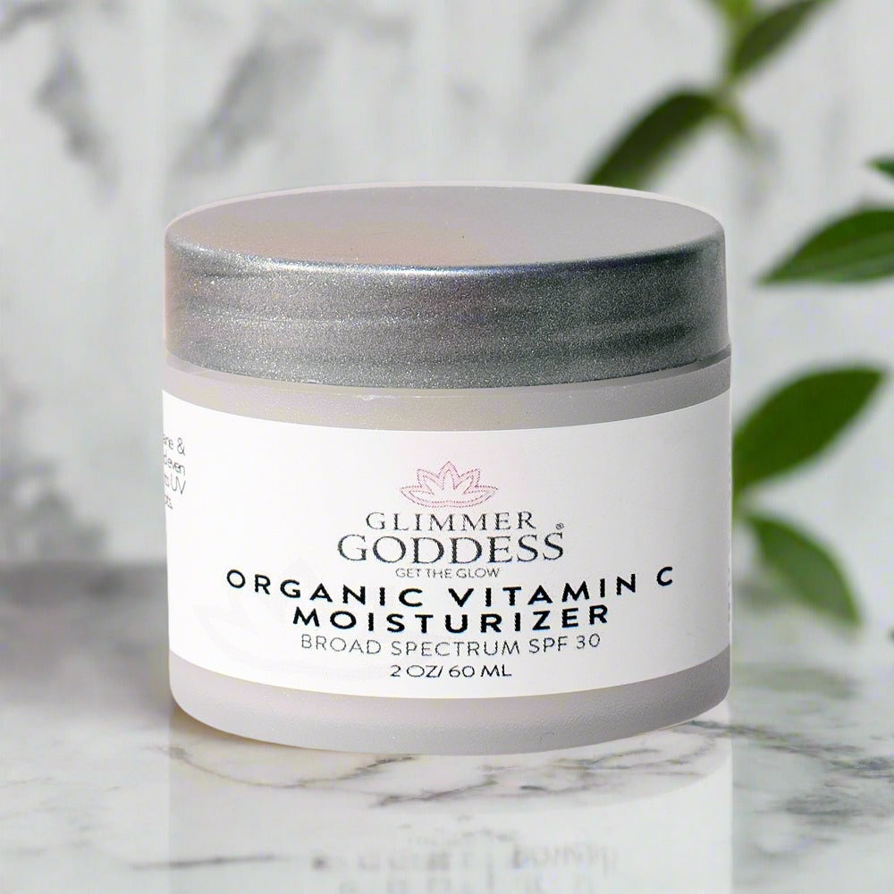 Organic Vitamin C Face Cream SPF 30 - Brightens and Tightens Skin - Glimmer Goddess® Organic Skin Care